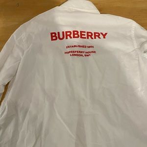 Burberry London men’s white horseferry button down shirt